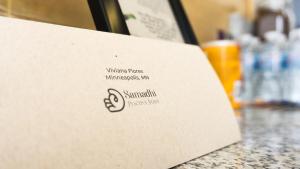 a piece of paper sitting on top of a counter at Casa Samadhi in Atlixco