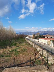 une colline avec une clôture et un arbre dans un champ dans l'établissement La Sosta, à Sant'Egidio del Monte Albino