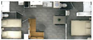 a floor plan of a room with at Mobile Home OuiReves 513 facing the Mediterranean in Lattes