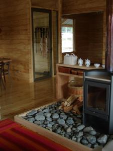 A bathroom at Robinson Crusoe Deep Patagonia