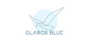a bird flying in the sky logo at Glaros Blue in Neos Marmaras