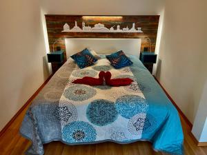 Ein Bett oder Betten in einem Zimmer der Unterkunft Villa Sturm Rüdesheim am Rhein