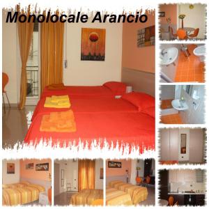 a collage of four pictures of a bedroom at B&B del centro storico *** in Rosolini