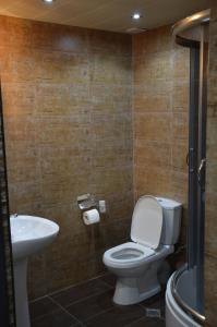 a bathroom with a toilet and a sink at Hotel Bagineti in Mtskheta