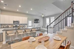 a kitchen and dining room with a table and chairs at Peninsula Park On-Site Updated Rowlett Home in Rowlett