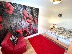 Postel nebo postele na pokoji v ubytování Stylisches Apartment ✰ SKYWALK ✰ mit Parkplatz