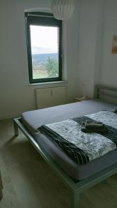 A bed or beds in a room at Gäste und Ferienwohnung Gläser Zwickau