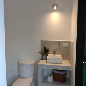 a bathroom with a toilet and a sink at La irupe in Capilla del Señor