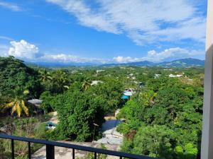 a view of the jungle from a balcony of a resort at Casa La Paz 2 in Puerto Escondido