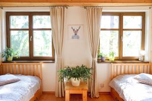 A bed or beds in a room at Chata u Gregora v Slovenskom raji