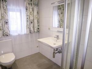 a bathroom with a toilet and a sink at Apartment Hödl - TCH180 by Interhome in Schruns