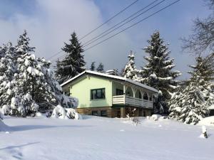 a house in the snow with trees at Holiday Home Edelmann by Interhome in Schnett +19 photos