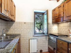 eine Küche mit einem Waschbecken und einem Fenster in der Unterkunft Apartment Le Bore-2 by Interhome in Sassi