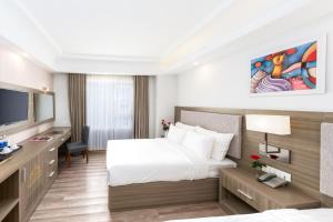 TV a/nebo společenská místnost v ubytování Golden Rose Hotel