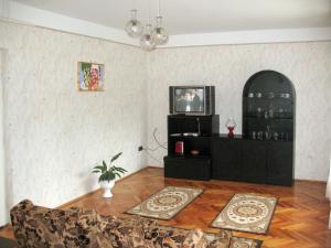 uma sala de estar com um sofá e uma televisão na parede em Holiday Home Sport - MAF121 by Interhome em Hegy