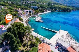 an aerial view of a harbor with boats in the water at Guest House Daniela in Mlini