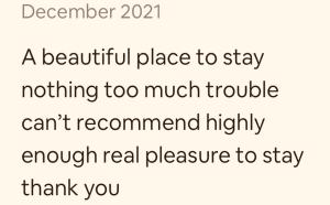 a screenshot of a text message with the words a beautiful place to stay nothingtoo at Church Farm Guest House in Wellington
