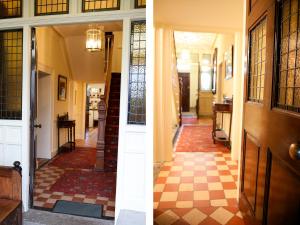 two views of a hallway of a house at Ridge Hall in Chapel en le Frith