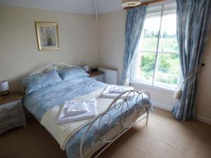 グレート・マルバーンにあるBluebell Cottageのベッドルーム(ベッド1台、窓付)