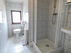 y baño con ducha, aseo y lavamanos. en Apartment Dittert by Interhome, en Lichtenstein