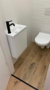 Kúpeľňa v ubytovaní SípSix Apartment - modern 2 bedroom newly renovated flat with AC in Budapest city centre