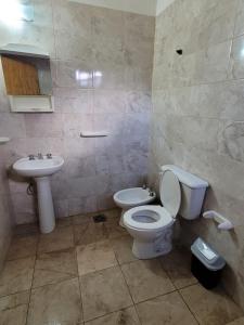 a bathroom with a toilet and a sink at Rosetta in Malargüe