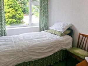Budock WaterにあるJoylandsの窓付きの客室の小さなベッド1台分です。