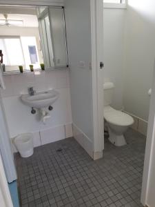 La salle de bains est pourvue de toilettes et d'un lavabo. dans l'établissement Original North Australian, à Bowen