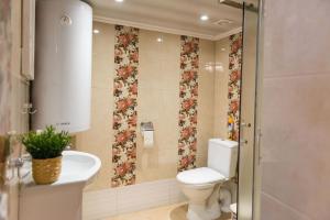 a bathroom with a toilet and a sink at Villa Magonīte in Ventspils +129 photos