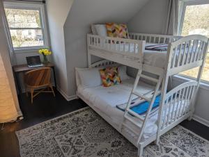 a room with two bunk beds and a couch at eKstasis Hostel & Urban Farm in Atlanta