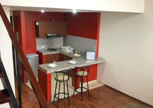 Кухня або міні-кухня у ApartTerrazas Guayaquil -Suites&Lofts-