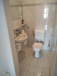 a bathroom with a toilet and a sink at Kuća za odmor Dugo Selo M&A in Dugo Selo