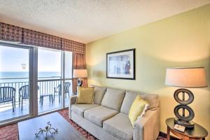 A seating area at Beachfront Condo in Myrtle Beach with Pool Access