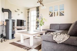 Μια τηλεόραση ή/και κέντρο ψυχαγωγίας στο Ferienhaus Schilfrohrsaenger 30