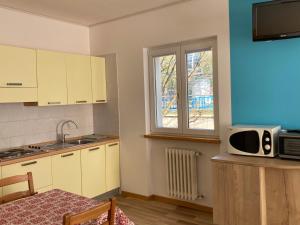 A kitchen or kitchenette at Bikeapartments Appartamenti Laura & Jasmin
