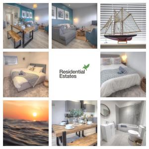 a collage of different pictures of a room at The Swell, Rhosneigr - Ground floor 2 bed With Parking in Rhosneigr