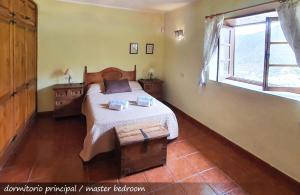 Schlafzimmer mit einem Bett und einem Fenster in der Unterkunft Live Finca San Miguel in San Miguel de Abona