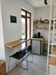 Obzor Tatyana Apartaments Natura的厨房或小厨房