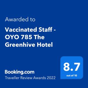 a screenshot of areensgiving hotel with the text upgraded to overwhelmed staff oo at Capital O OYO 785 The Greenhive Hotel in Lapolapo