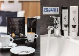 Příslušenství pro přípravu čaje a kávy v ubytování Best Western Hotel Mariacki Katowice