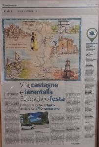 un article de journal avec une carte des auseum dans l'établissement Masseria boutique b&b, à Montella