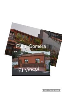 a collage of two pictures of a building at Rural Gomera in Arure