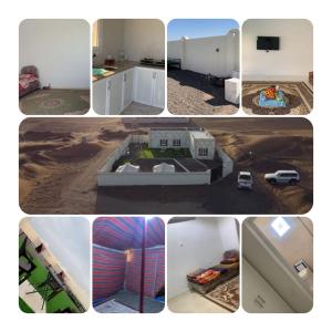 a collage of photos of a kitchen and a house at استراحة السهيلي بديه in Al Ghabbī