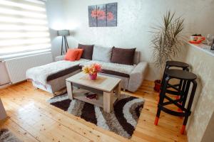 a living room with a couch and a table at Apartman Marija in Nova Varoš