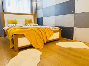 Posteľ alebo postele v izbe v ubytovaní New Wave Apartment Big & Beautiful -parking