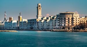 a view of a city with a river and buildings at Appartamento con cortile a 30 mt. dal mare in Bari