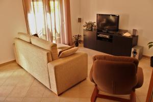 ロウリニャンにあるGrillohouseのソファとテレビのあるリビングルーム