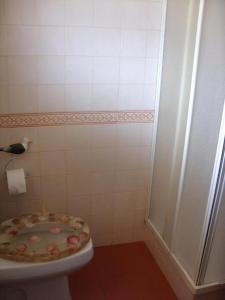 a bathroom with a toilet and a shower at Sesimbra4you in Sesimbra