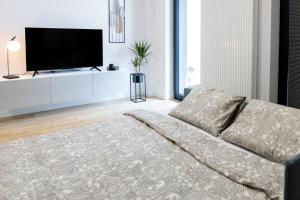 Telewizja i/lub zestaw kina domowego w obiekcie Downtown Apartments ,next to Spodek-free parking