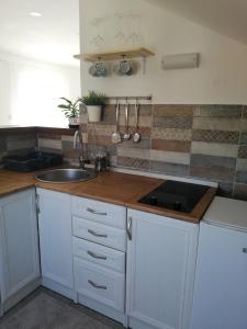 Kuchyň nebo kuchyňský kout v ubytování Apartmani Vidakovic